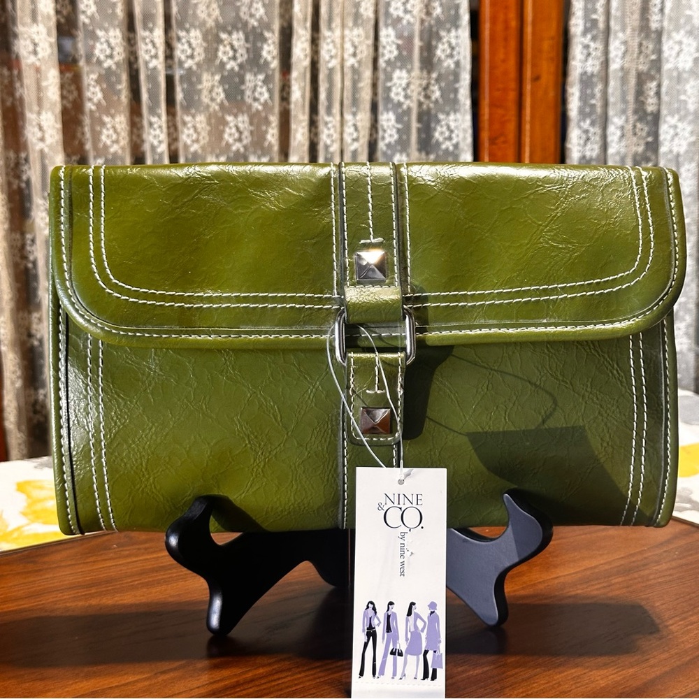 NWT Nine & Co By Nine West Olive Green Clutch